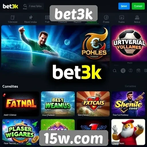 A variedade de jogos disponíveis no bet3k